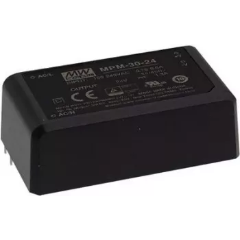 Barošanas adapteris MEAN WELL MPM-30-24ST 30W 24V ieeja 80-264V