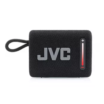 Portatīvais skaļrunis JVC XS-E114B, IPX6 ūdensizturīgs, Bluetooth 5.3, 5 W RMS, 2000 mAh akumulators, FM radio, TWS, melns