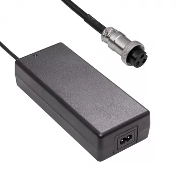 Akyga AK-EV-23 elektrovelosipēdu / elektroskrejriteņu lādētājs 72 V (20S) Li-Ion akumulatoriem, 84 V, 2 A, GX16 12 mm ligzda, 1,2 m