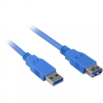 USB pagarinātāja kabelis Sharkoon USB 3.0 M>F 3m Zils