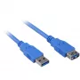 USB pagarinātāja kabelis Sharkoon USB 3.0 M>F 3m Zils
