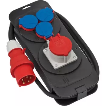 Brennenstuhl 1151600010 - Standarta pagarinātājs - Plastmasa - Melns - Zils - Sarkans - 4 AC-Izejas - 2 m - 400 V