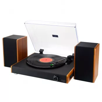 Piedziņas atskaņotājs Adler AD 1915 USB — keramikas plates, 45 RPM, līdzstrāvas motors, Bluetooth 5.4, USB izvade, 2×10 W skaļruņi