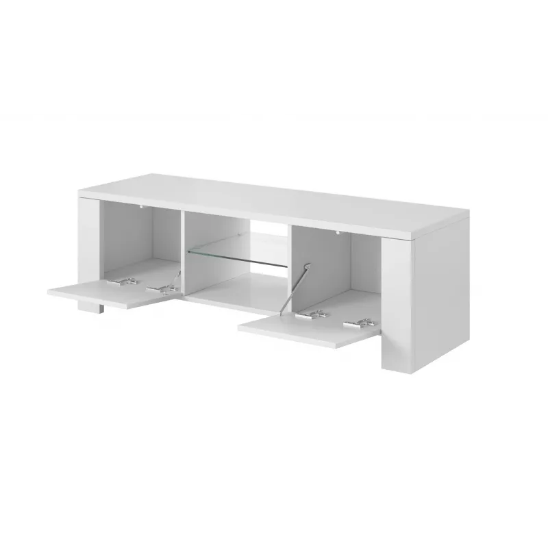 Cama TV statīvs WEST 42/130/42 balts/balts glancēts