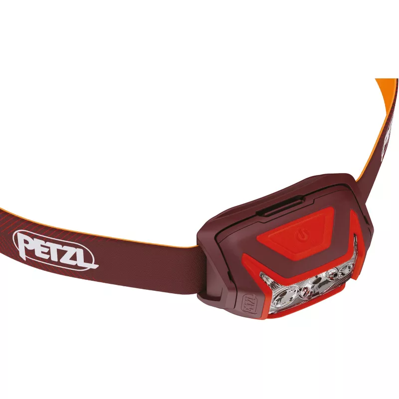 Galvaslampa Petzl Actik Core — LED, 100 lm, iebūvēts 1250 mAh USB uzlādējams akumulators, IPX4, sarkana