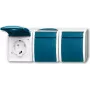 Busch Jaeger 2300/3 EBW-53 Kontaktligzda CEE 7/3 Zila - Balta (2084-0-0721)