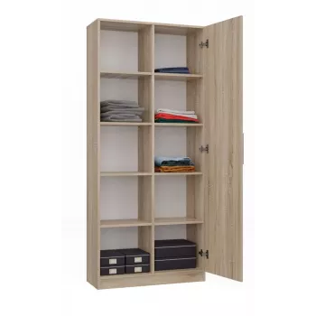 Biroja grāmatplaukts Top e shop RD-80 SONOMA KPL, ozola apdare, 10 plaukti, 800×300×1820 mm, skaidu plātnes rāmis