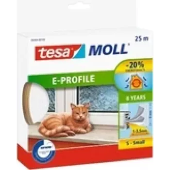 Blīvējuma lente Tesa E-Profile Balta 05464-00100-02 malu un šuvju blīvēšanai
