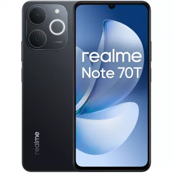 Viedtālrunis REALME Note 70T — 6,74 collu (17,1 cm), Unisoc T7250, 4 GB RAM, 256 GB, Dual SIM, 4G, 6000 mAh, Melns