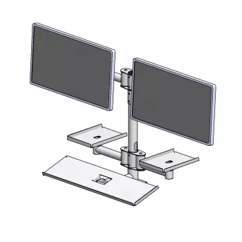 Sienas stiprinājuma stabs ar divām montāžas rokām Ergonomic Solutions EET063-02