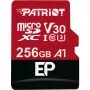 MicroSDXC atmiņas karte PATRIOT PEF256GEP31MCX 256GB Class 10 U3 V30 Lasīšana 100 MB/s Rakstīšana 80 MB/s ar SD adapteri