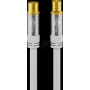 Goobay TV antennas kabelis (135 dB tips), 4x ekranēts, 3 m, balts - apzeltīts, Koax ligzda > Koax spraudnis (70318)