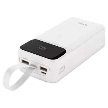 Power bank SAVIO BA-11 Litija-Jonu 30000 mAh, 3.7 V, USB-C x2, balts