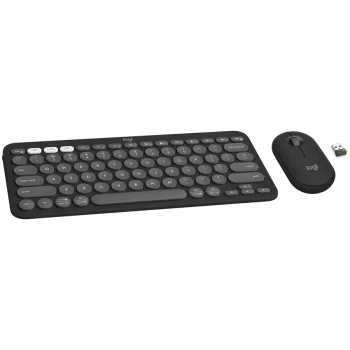 Logitech Pebble 2 Combo Bezvadu tastatūra un pele RF + Bluetooth QWERTY Dāņu-Somu-Norvēģu-Zviedru grafīts (920-012257)