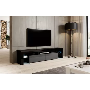 Cama TV statīvs TORO 200 melns/pelēks glancēts