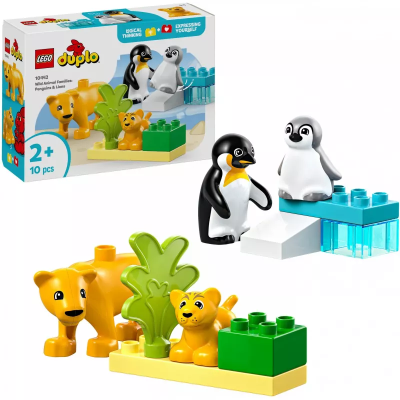 Lego 10442 Savvaļas dzīvnieku ģimenes: Pingvīni un Lauvas
