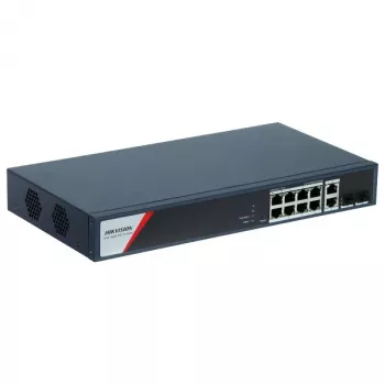 Hikvision DS-3E1512HP-SI-8P2T2F pārvaldāms tīkla slēdzis Gigabit Ethernet (10/100/1000) ar PoE atbalstu, zils