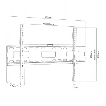 Piestiprināšanas kronšteins MACLEAN MC-419 VESA 600x400 displejiem līdz 45 kg