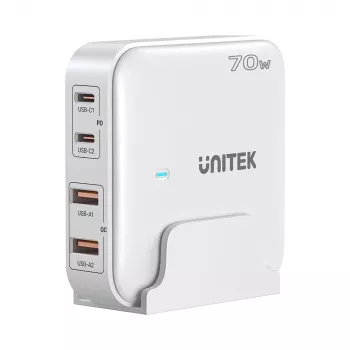 UNITEK P1229AWH01-EU universāls mobilās ierīces lādētājs, balts, AC, ātrā uzlāde, iekštelpām