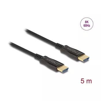 DeLOCK HDMI kabelis 5m Type A standarta vīrietis vīrietis 48 Gbit/s Melns