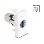 Keystone modulis DELOCK 90910 — plakans USB A savienotājs, balts, 45×22,5×42,6 mm