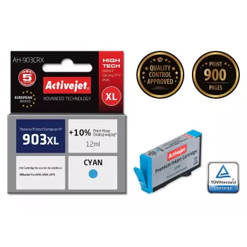Activejet AH-903CRX Tinte (aizstāj HP 903XL T6M03AE; Premium; 12 ml; ciāna)