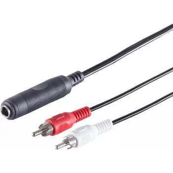 Audio kabelis ShiverPeaks 3-polu 6.3 mm uz RCA (Cinch) 0.2 m, modelis 30521