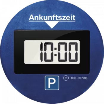 Elektroniskā stāvēšanas diska Needit Park Lite One zilā krāsā, ABS/PMMA, CR‑2450 3V, 100×100×18 mm