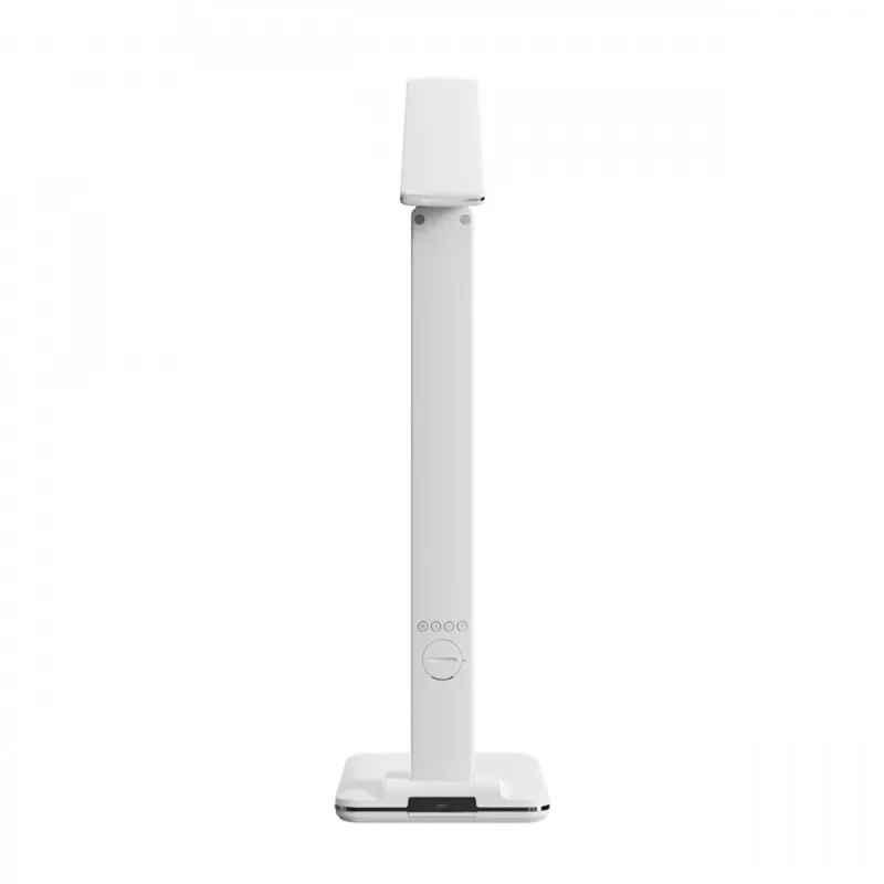 Media-Tech MT222 Leditou LED galda lampa ar 15 W Qi bezvadu uzlādi, pulksteni, modinātāju, termometru, baltā krāsā