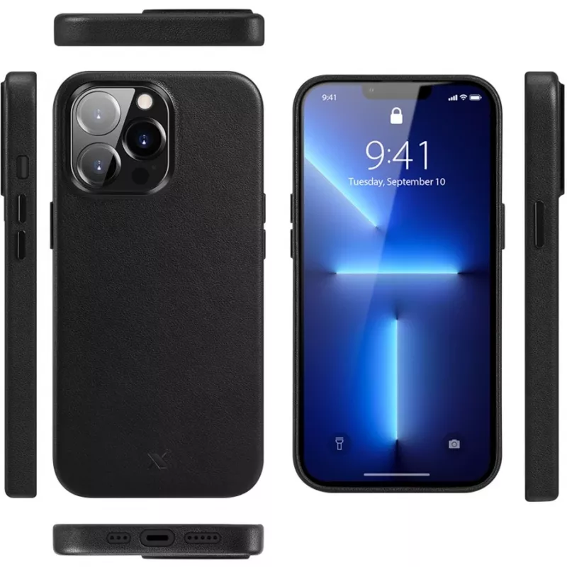 nevox StyleShell PRO MagSafe ādas maciņš iPhone 16 Pro Max sch