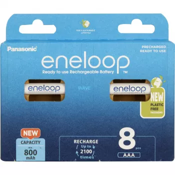 Panasonic Eneloop AAA uzlādējamās baterijas 800 mAh 8 gab. (BK-4MCDE/8HH)