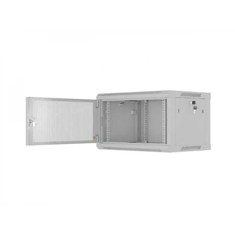 Lanberg sienas skapis 19 inch 6U 600x450 mm, pelēks, perforētas durvis