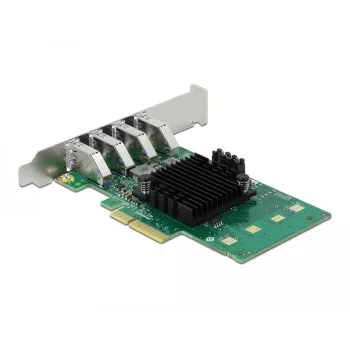 DeLOCK PCI Express x4 karte ar 4 ārējiem USB 3.0 portiem (Quad Channel) - Low Profile formas faktors