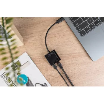 Digitus DN-3027 USB Type-C Gigabit Ethernet adapteris ar Power Delivery