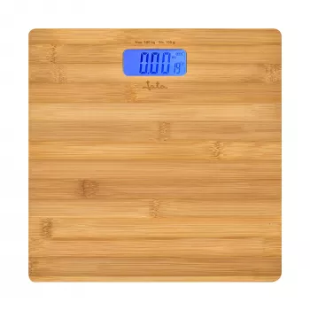 Personīgie elektroniskie svari Jata HBAS1489 — 180 kg, 100 g precizitāte, 10,2 cm LCD, bambusa platforma