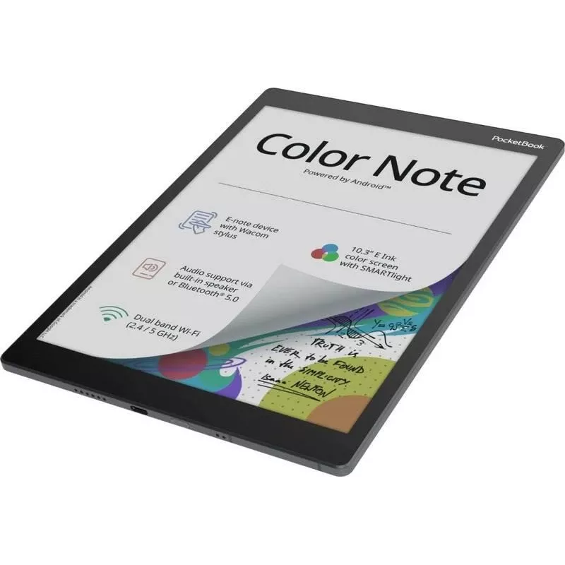 E-grāmatu lasītājs PocketBook Color Note 10,3 collu E Ink Kaleido, 32 GB, Wi‑Fi, skārienekrāns, Melns/Zils