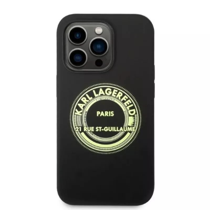 Karl Lagerfeld Soft Cover Silicone RSG Black Apple iPhone 14 Pro KLHCP14LSRSGRCK