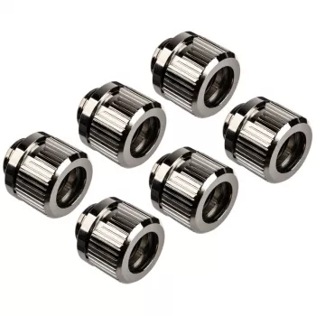 EK Water Blocks EK-Quantum Torque 6 komplekts HDC 12 uzgriežņu atslēgas gala stiprinājums Sudrabs 1/4 collas 6 gab.