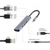 Gembird A-CM-COMBO5-02 USB-C 5-in-1 daudzportu adapteris, sudraba