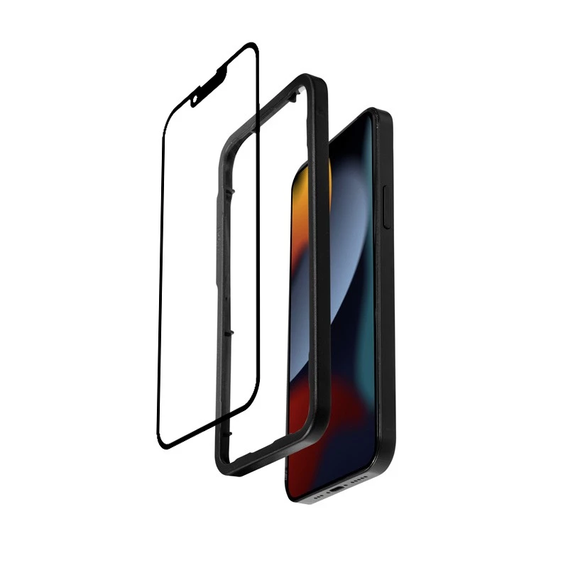 Crong rūdīta stikla ekrāna aizsargs iPhone 16e / 14 / 13 / 13 Pro — 3D pilna pārklājuma