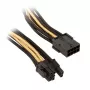 SilverStone PCI-8-Pin uz PCIe-6+2-Pin Kabelis, 250mm - melns/zelta