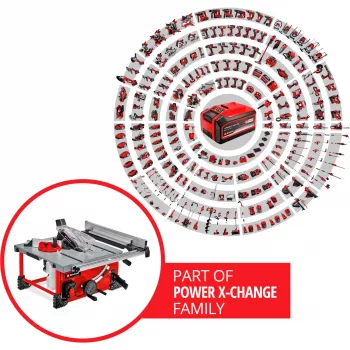 EINHELL Power X-Change akumulatora galda zāģis TE-TS 36/210 Li-Solo, 36V (2x18V), sarkans, bez akumulatora un lādētāja