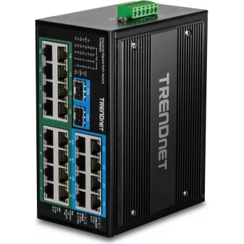 TRENDnet TI-PG262 Industriālais slēdzis 26 portu Gbit PoE+ Metāla korpuss DIN-Sliedei