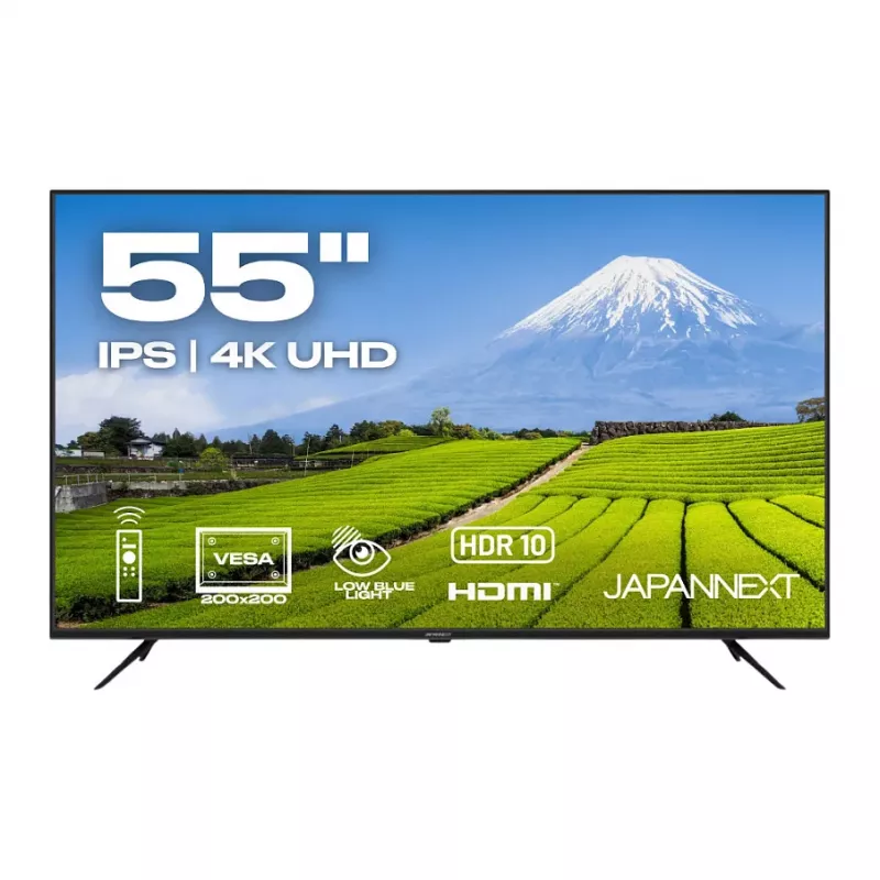 139,0 cm/55 inch (3840x2160) JAPANNEXT JN-IPS550UHD60F 16:9 IPS 60Hz HDMI USB WLAN Speaker Melns