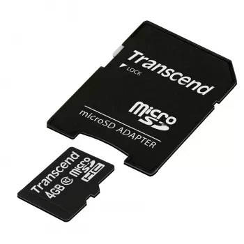 Atmiņas karte Transcend 4GB MicroSDHC Class 10 ar adapteri