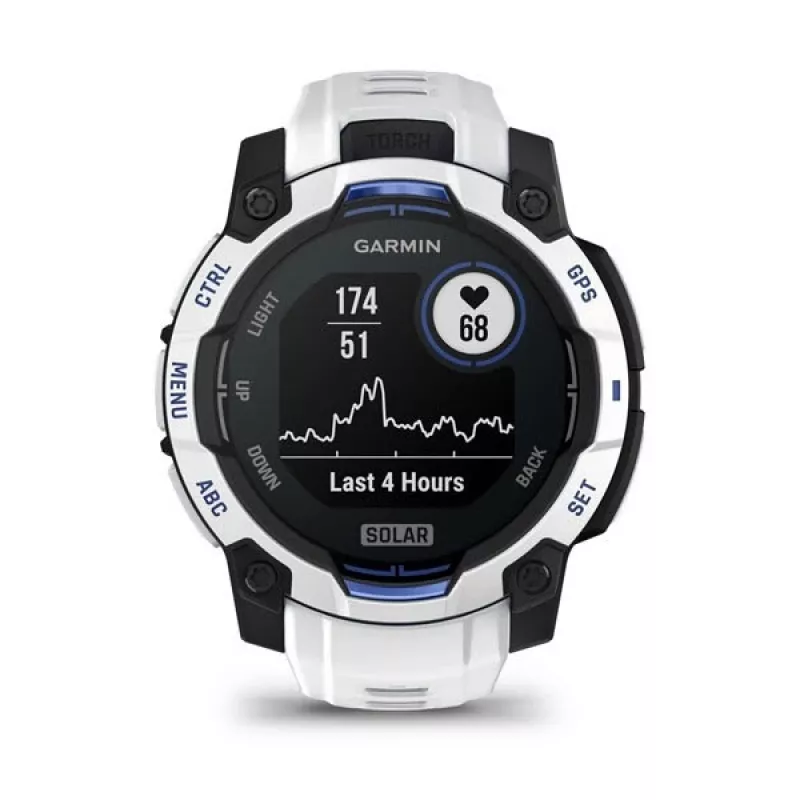 Garmin Instinct 3 Solar viedpulkstenis, 45 mm, Black/Stone White, silikona siksniņa (010-02934-03)
