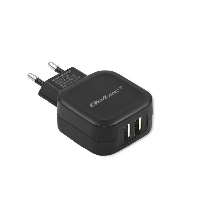 Qoltec 50188 universāls lādētājs klēpjdatoriem, viedtālruņiem, viedpulksteņiem, planšetēm, telefoniem, melns, AC/DC iekštelpām