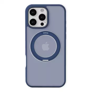 Aizsargmaciņš Torras Ostand Pro iPhone 16 Pro, zils, plāns dizains