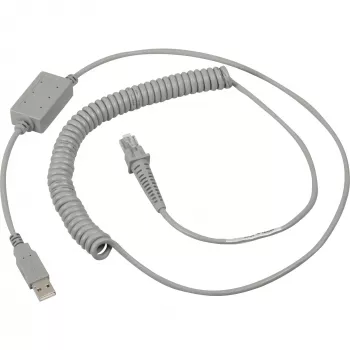 Datalogic USB kabelis, spirālveida USB savienojuma kabelis, pelēks, 2m, piemērots visiem rokas skeneriem (90A051922)