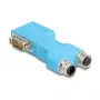 DELOCK D-Sub 9 vīriešu/sieviešu uz M12 5-pin A-kodēts CAN kopnes sadalītājs 90° zils